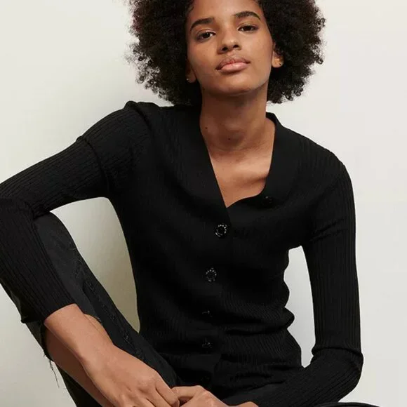 Gabrielle Ribbed Knit Cardigan - Picture 2 of 6